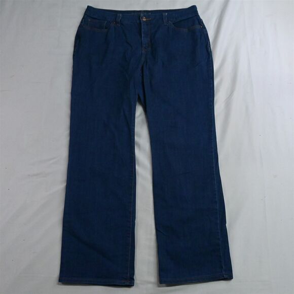 The So Collection Chico's 2 / 12 Short Straight Dark Stretch Denim Womens Jeans - Picture 1 of 9